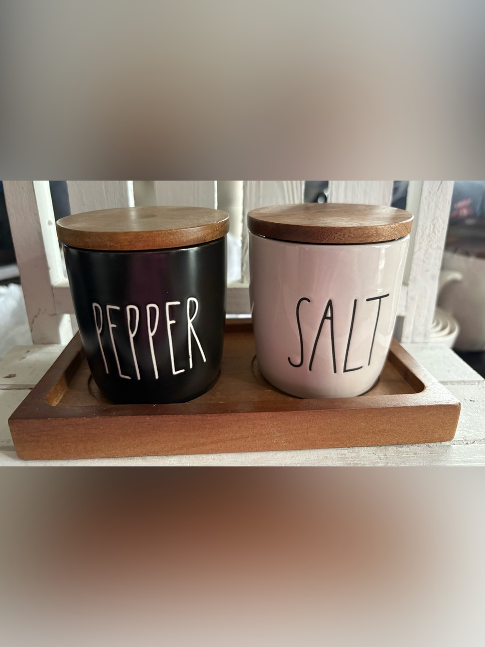 Rae Dunn Salt and Pepper Ceramic Cellars
